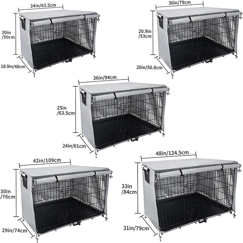 Outdoor Pet Cage Cover - Oxford Cloth Dustproof Rainproof Sunscreen - 124.5x79x84cm - Grey