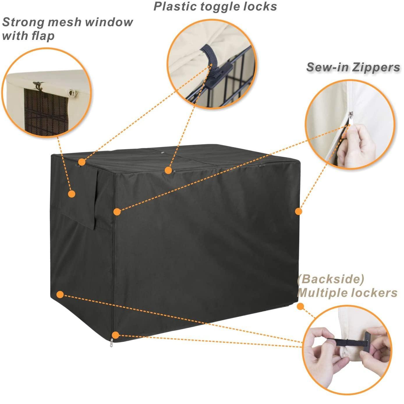 Outdoor Pet Cage Cover - Oxford Cloth Dustproof Rainproof Sunscreen - 124.5x79x84cm - Grey