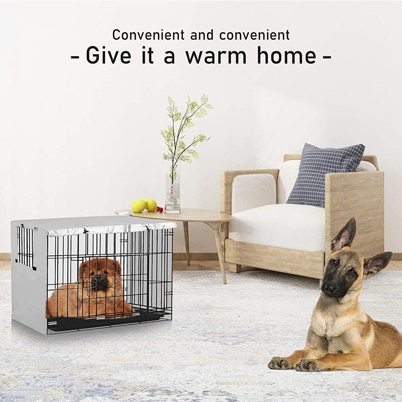 Outdoor Pet Cage Cover - Oxford Cloth Dustproof Rainproof Sunscreen - 124.5x79x84cm - Grey