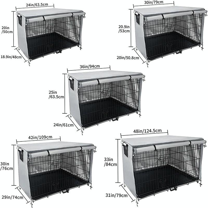 Outdoor Pet Cage Cover - Oxford Cloth Dustproof Rainproof Sunscreen - 124.5x79x84cm - Grey