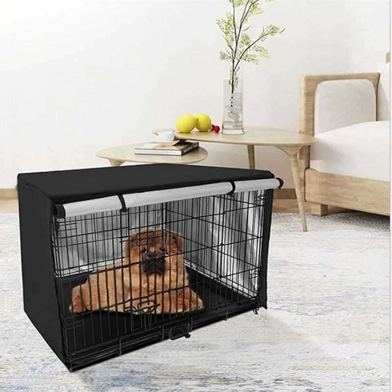 Outdoor Pet Cage Cover - Oxford Cloth Dustproof Rainproof Sunscreen - 124.5x79x84cm - Grey