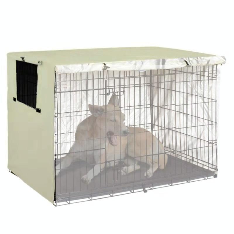 Outdoor Pet Cage Cover - Oxford Cloth Dustproof Rainproof Sunscreen - 124.5x79x84cm - Grey