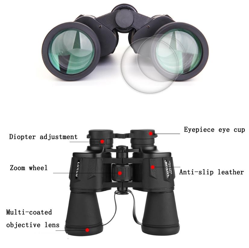 High Power Outdoor Binoculars for Low Light Night Vision - 20x50 - Armygreen