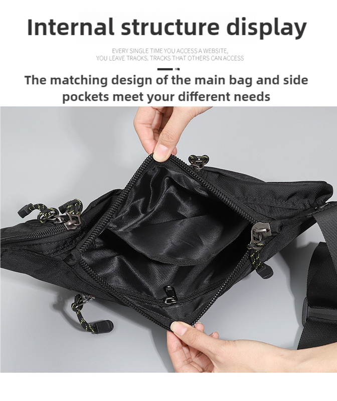 Black Men's Vintage Chest Bag – Multi-functional Waterproof Crossbody Sling Bag for Outdoor Sports