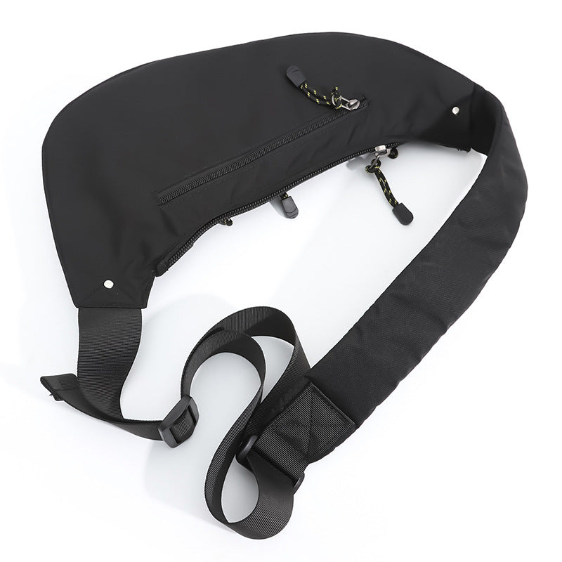 Black And Green Men's Vintage Chest Bag - Multi-functional Waterproof Crossbody Sling Bag for Outdoor Sports