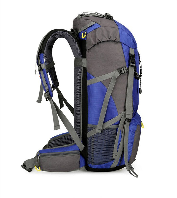 Orange 36-55L Outdoor Hiking Backpack - Durable Water Resistant Travel Bag for Trekking, Camping, and Adventure