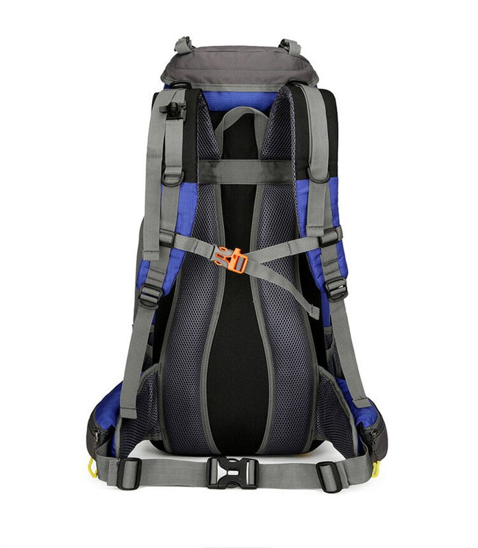 Orange 36-55L Outdoor Hiking Backpack - Durable Water Resistant Travel Bag for Trekking, Camping, and Adventure