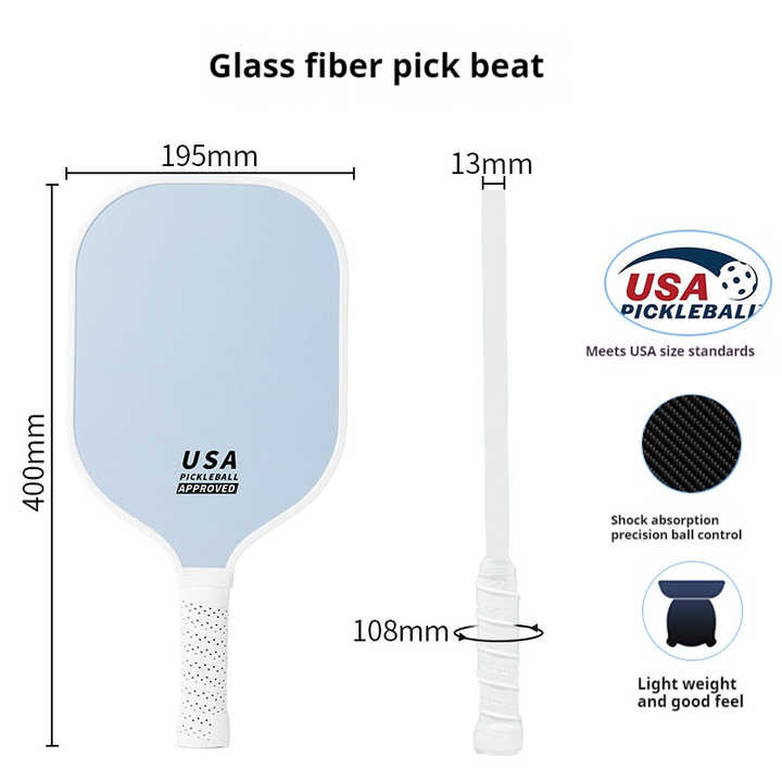 Pink Fiberglass Pickleball Paddle - Lightweight 215g with Anti-Slip TPU Grip for Outdoor Sports