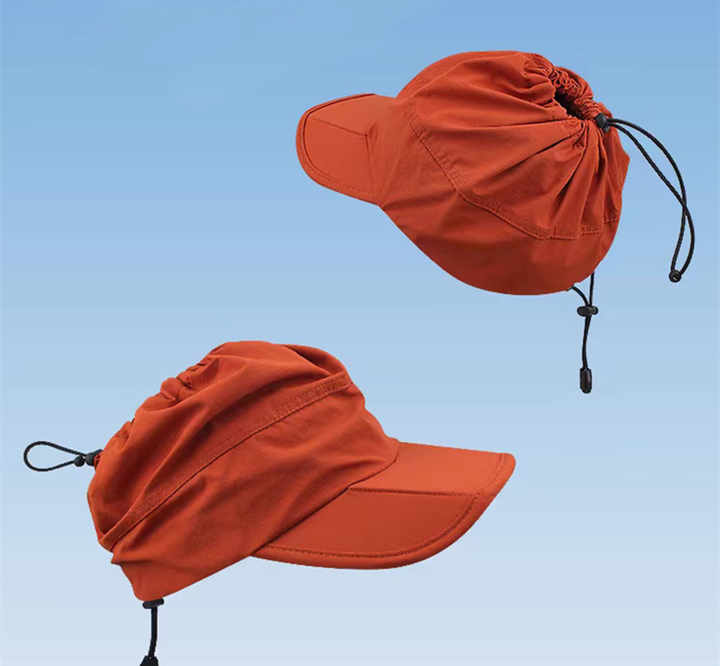 Beige Summer Outdoor Quick Dry Sun Hat - Foldable Visor Cap - UV Protection - 55-58cm