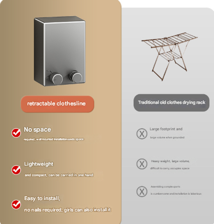 Grey Retractable Stainless Steel Clothesline - 4.2m Indoor and Outdoor Drying Solution