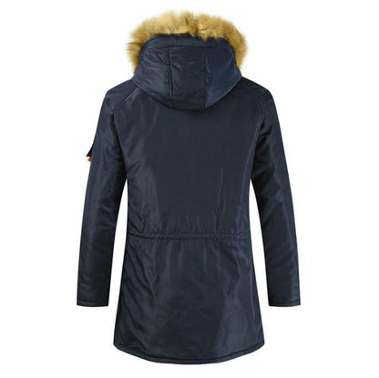 Long Section Cotton Suit Men Plus Velvet Thick Warm Jacket Large Fur Collar Coat Lovers Jacket - Size M - Green