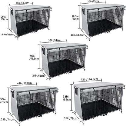 Outdoor Pet Cage Cover - Oxford Cloth Dustproof Rainproof Sunscreen - 124.5x79x84cm - Grey