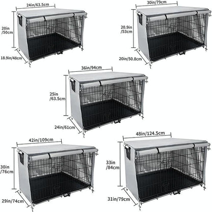 Outdoor Pet Cage Cover - Oxford Cloth Dustproof Rainproof Sunscreen - 124.5x79x84cm - Grey