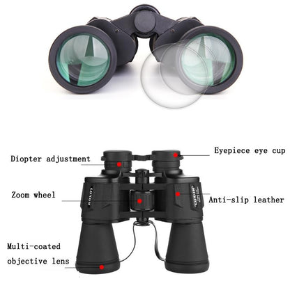 High Power Outdoor Binoculars for Low Light Night Vision - 20x50 - Armygreen
