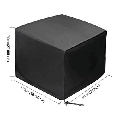Waterproof Outdoor Furniture Cover - 210d Oxford Cloth - Anti-uv & Dust-proof - Fits Table & Chairs - 170x94x70cm - Black