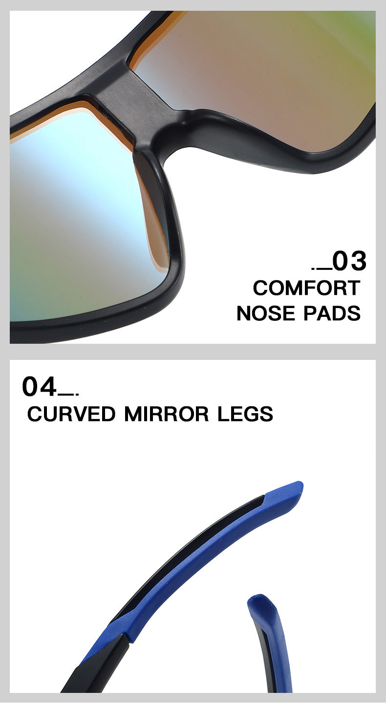 Fashionable Sports Sunglasses with Colorful Mirror Lenses – UV400 Protection for Cycling & Outdoor Activities  Orange red