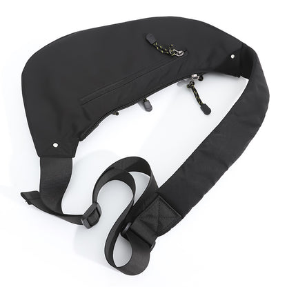 Black And Green Men's Vintage Chest Bag - Multi-functional Waterproof Crossbody Sling Bag for Outdoor Sports