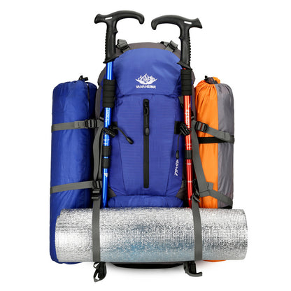 Orange 36-55L Outdoor Hiking Backpack - Durable Water Resistant Travel Bag for Trekking, Camping, and Adventure