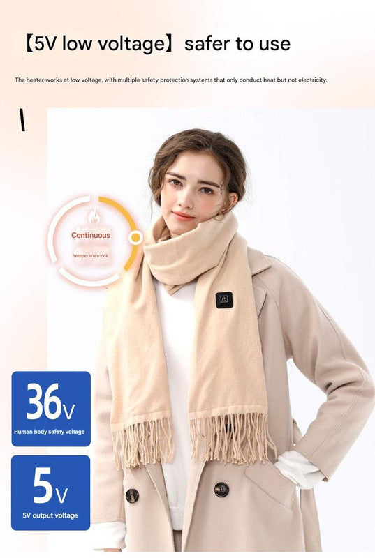 Royal Blue Heated Scarf - Electric Warming Scarf, Winter Outdoor Essential (Without power bank)