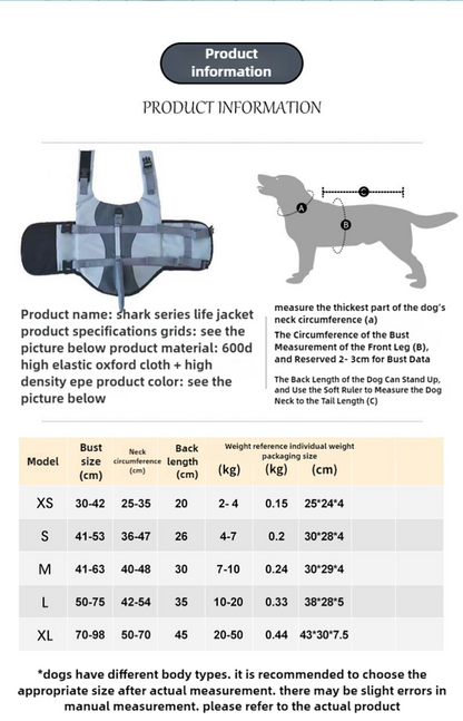 Size XL Blue Scales Pattern Pet Life Jacket for Dogs - Summer Swimming Safety Vest with Shark Fin for Small to Large Breeds