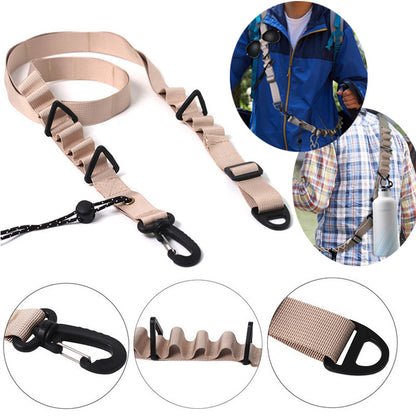 Khaki 4 PCS Heavy-Duty Outdoor Utility Strap - Multi-Purpose Camping Gear & Bottle Hanging Lanyard
