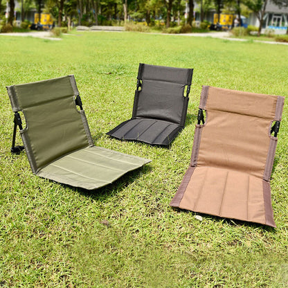 Portable Folding Beach Chair - Reclining Outdoor Seat 68x39.5x40.5cm with Carry Bag in black