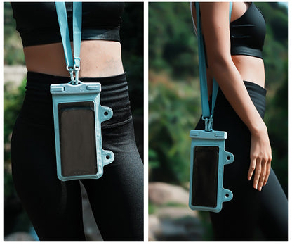 Black 2-Pack Universal IPX8 Waterproof Phone Pouch with Lanyard - Touch Sensitive Case for Swimming & Outdoor Sports