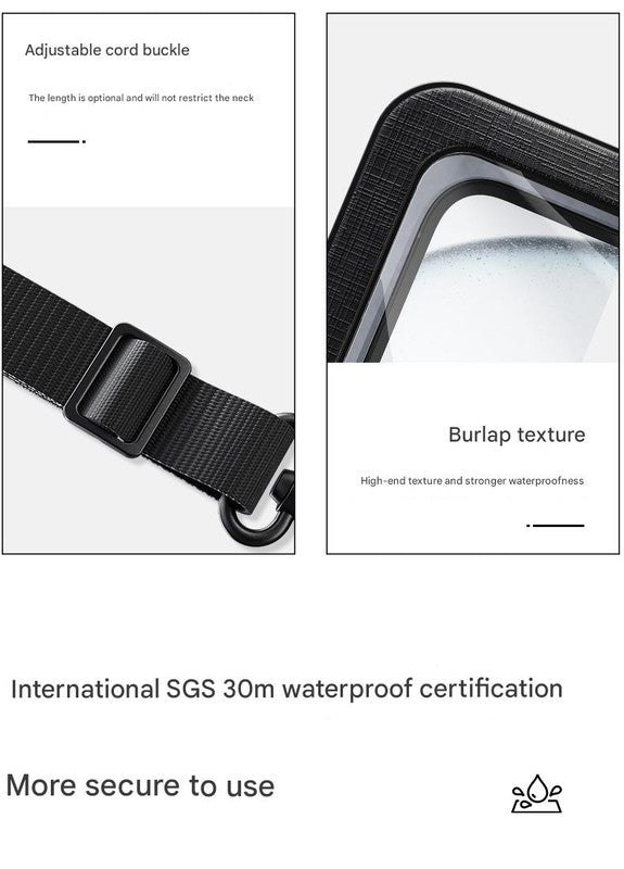 Black 2-Pack Universal IPX8 Waterproof Phone Pouch with Lanyard - Touch Sensitive Case for Swimming & Outdoor Sports