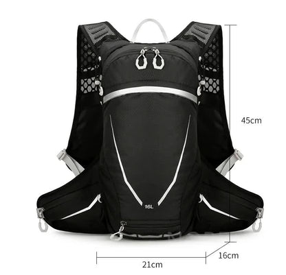 Red Lightweight 16L Outdoor Cycling & Hiking Backpack - Water-Repellent Nylon Daypack with Reflective Strips