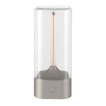 Magnetic Levitating Night Light with Flexible LED - USB-C Rechargeable, Stepless Dimming & Outdoor Hook(silver)