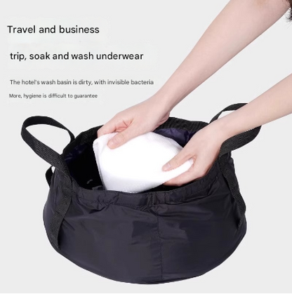 2 Pcs Dark Purple Ultra-Lightweight Collapsible Travel Basin - Waterproof Folding Bucket for Camping, Hiking & Outdoors (8.5L)