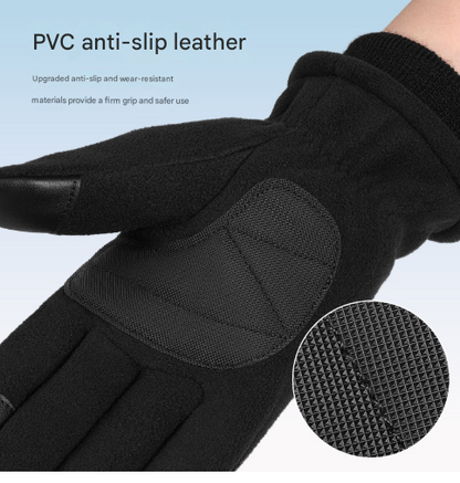XS Navy Blue Winter Fleece Touchscreen Gloves - Warm & Water-Repellent for Cycling & Outdoor Sports
